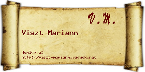 Viszt Mariann névjegykártya