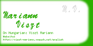 mariann viszt business card